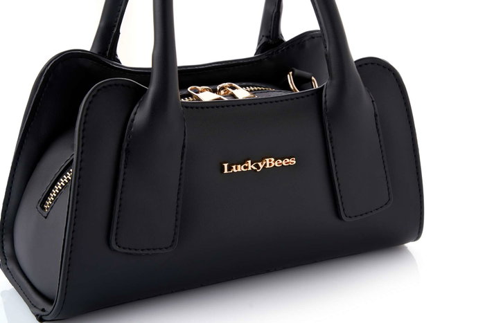 Lucky Bees Bolso Negro CUERO DE POLIVINILO